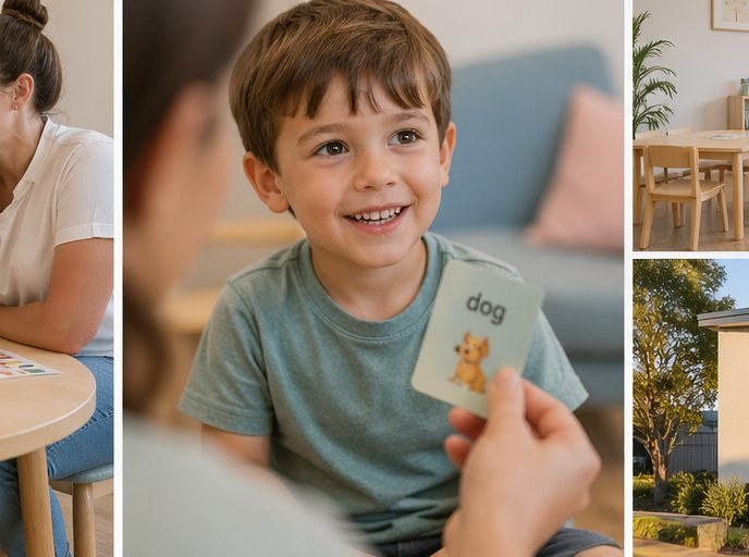 Child smiling during a literacy intervention session at WOW Kids Port Macquarie